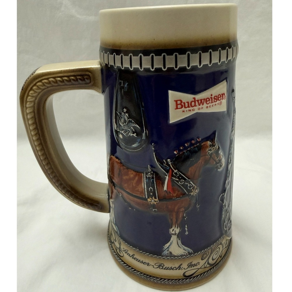 Vintage Budweiser Beer Stein Champion Clydesdales King of‎ Beers Collector Mug